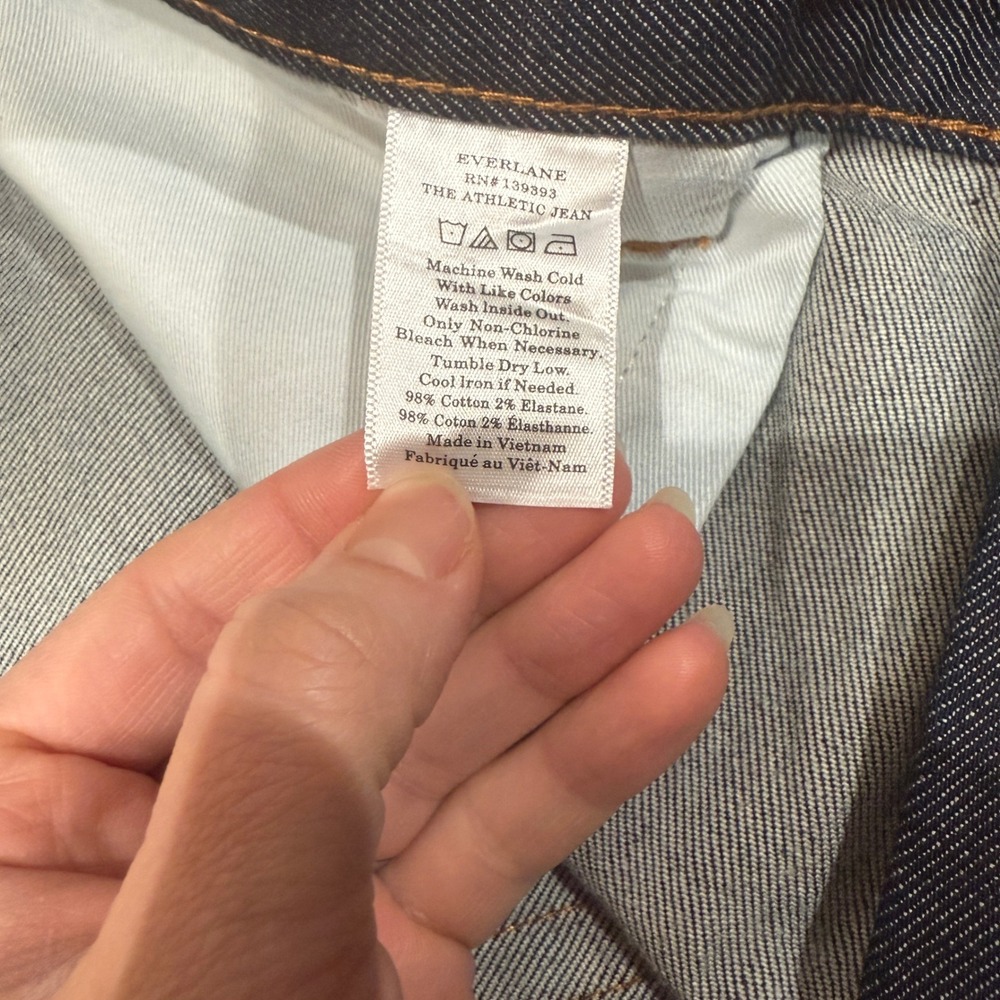 Everlane The Athletic Jean Mens 40x34 Dark Indigo Blue Denim‎ Pants NWT Cotton - Picture 8 of 11